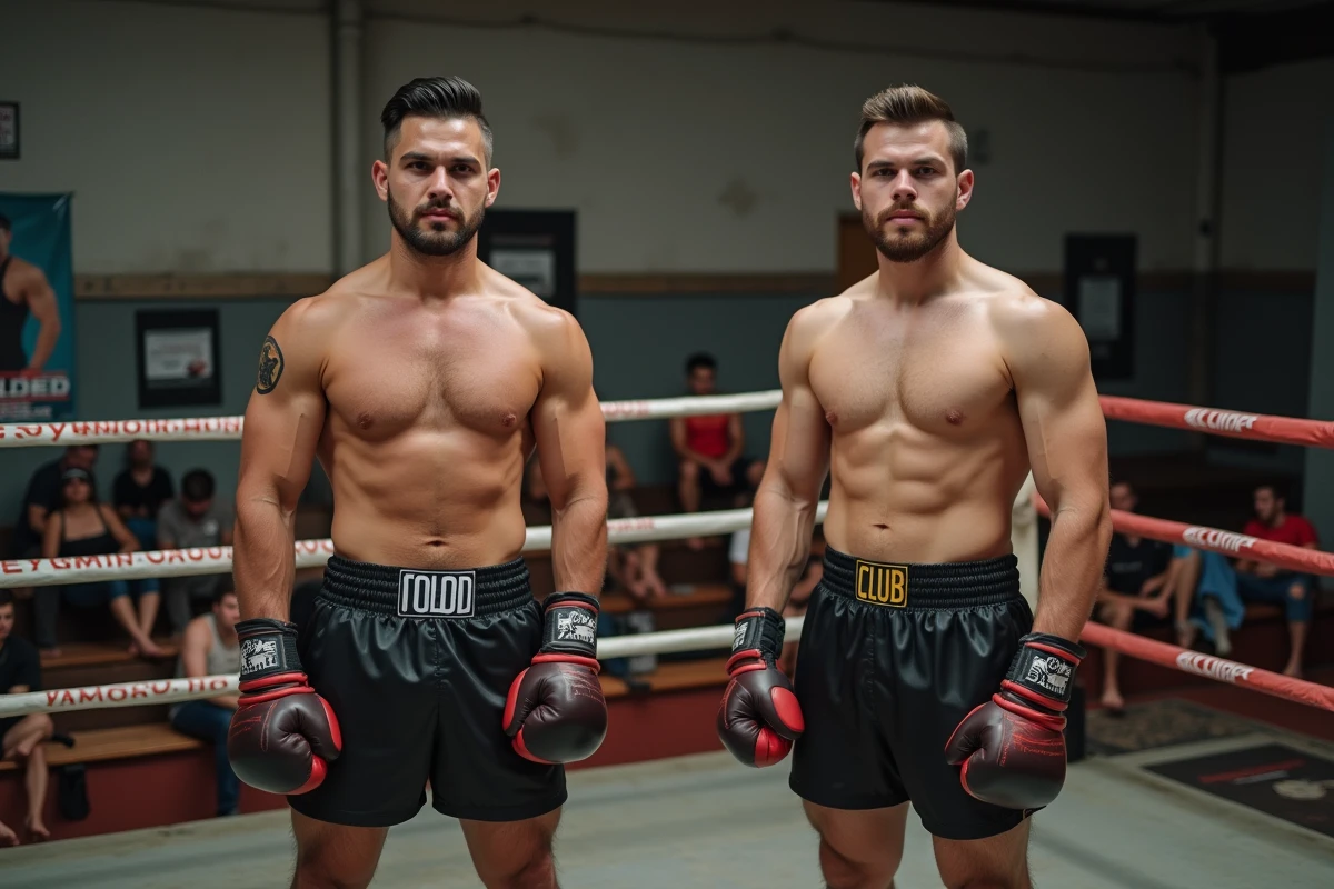 Deux boxeurs de gabarits différents côte à côte dans un ring, illustrant les différences entre catégories de poids en boxe